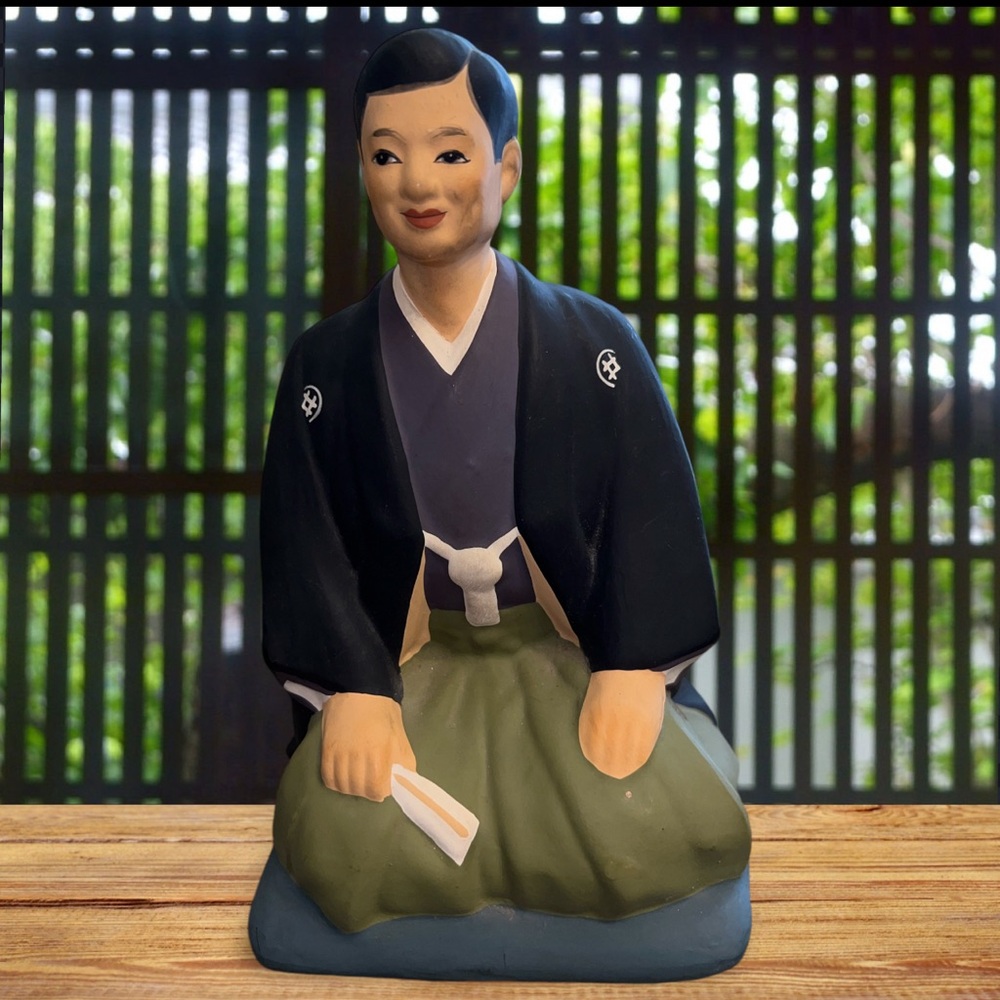 VTG Japanese Hakata Urasaki Clay Washable Doll Wedding Man Figure 7.5" Japan